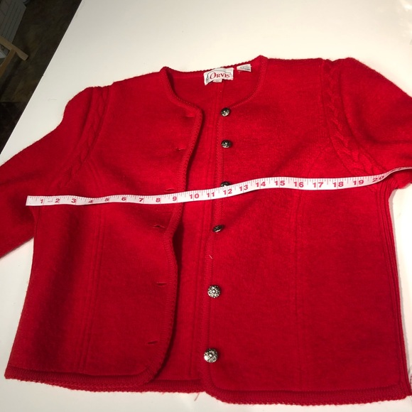 Women Orvis 100% wool cropped cardigan, sz 12 - Picture 4 of 5